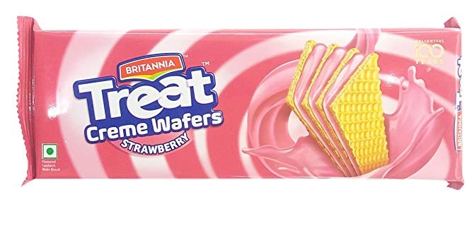 Britannia Treat Creme Wafers -Strawberry